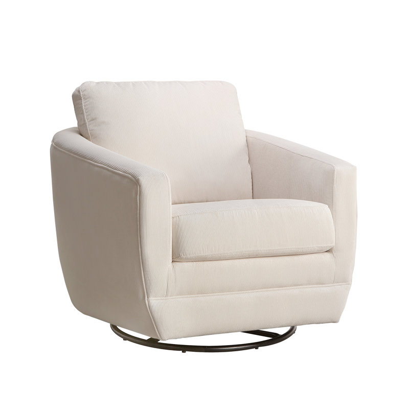 Fauteuil oscillant pivotant Gogh, Velours côtelé ivoire