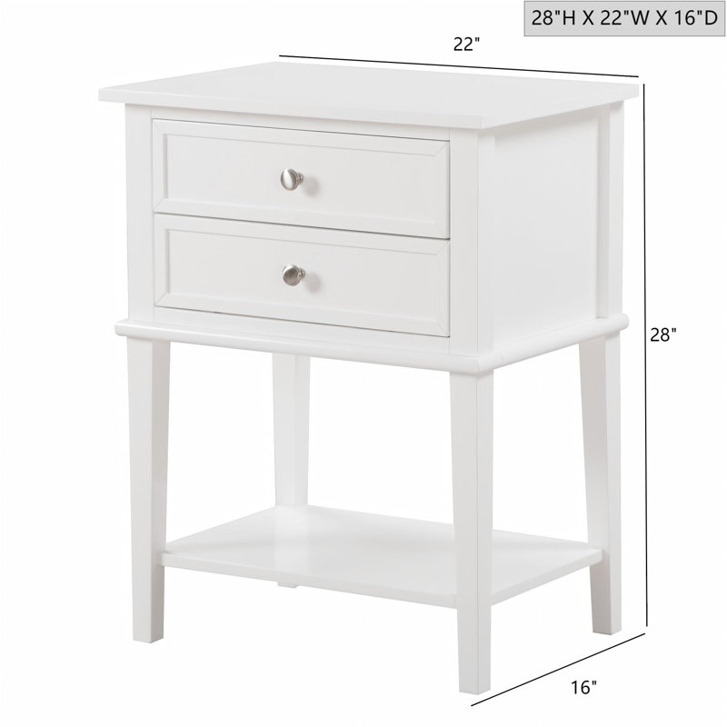 Table de chevet élégante et contemporaine, Blanc