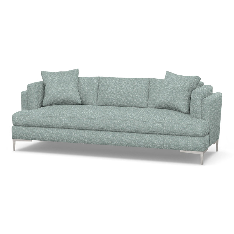 Aiden Upholstered 90.5'' Sofa, Polished Stainless, Perigold Arigato Patina