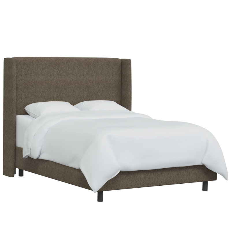 Bellfield Upholstered Wingback Bed, Milsap Granite Sustain® Tweed, Queen