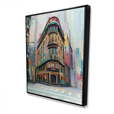 Building Architecture in New York - Brown Framed Canvas Decor