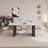 Simple White Rock Slab Dining Table Sets-103831770