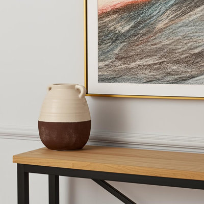 Vase de table 14 "en céramique brun et crème Amphora