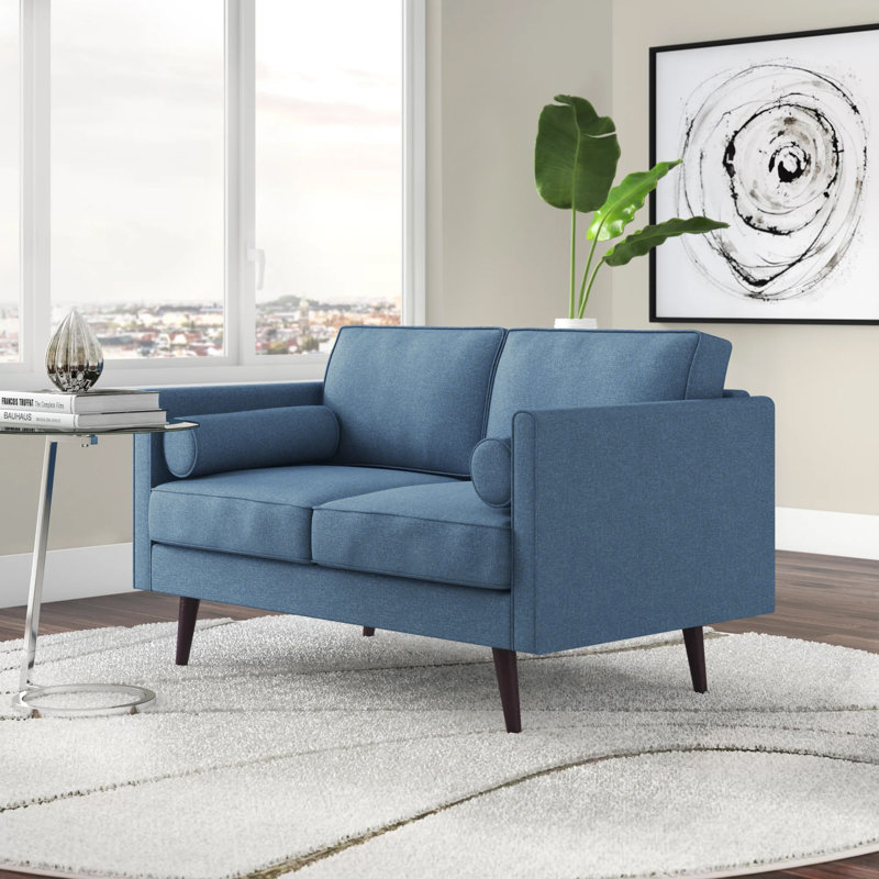 Upholstered 53'' Loveseat, Ocean Blue
