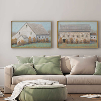 24" x 36" Farmstead Memories Set of 2 Prints  in a Frame