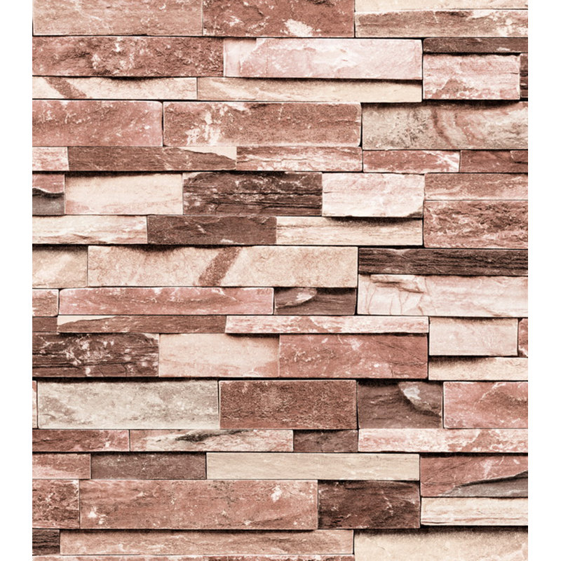 Rouleau de papier peint l 33 pi x l 21 po Marjorie, Beige / Rouge