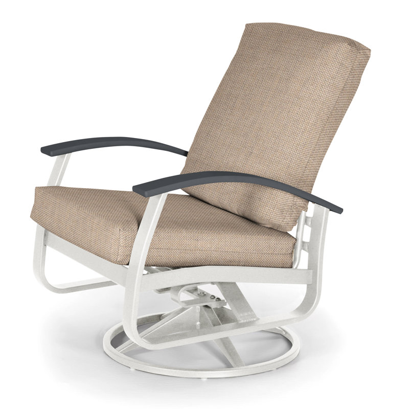 Belle Isle Outdoor Swivel Lounge Chair, Canvas Navy Sunbrella® Canvas, Classic Graphite P30, Textured Snow