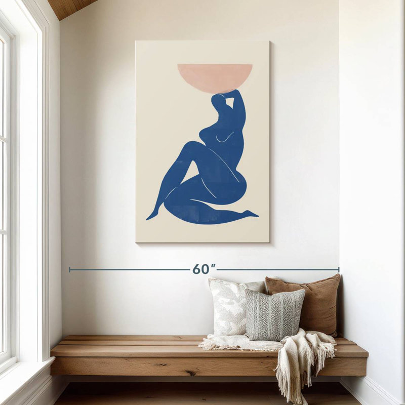 Leisha, femme abstraite avec vase, H 45 po x l 30 po