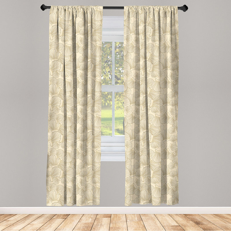 Shells Semi-Sheer Rod Pocket Curtain Panel, 28" x 84"