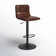 Rawlinson Adjustable Height Low Back Bar Stool with Leather Seat and Metal Base