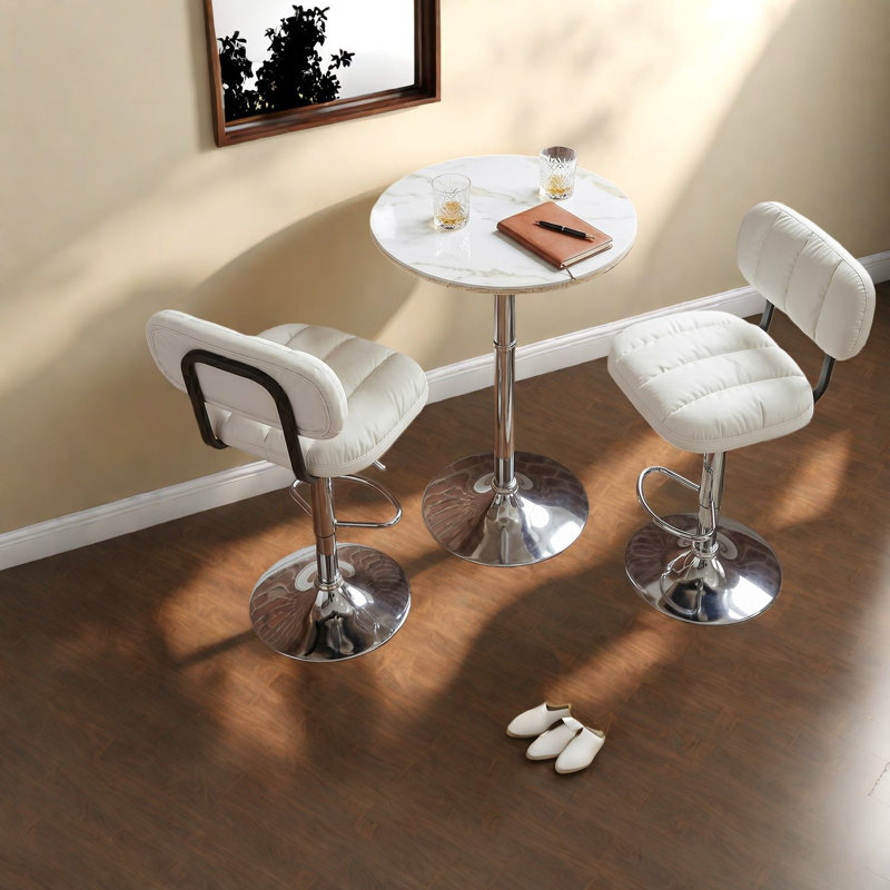 Ensembles de table de salle à manger compacts (doivent inclure à la fois la table et la chaise), ensemble bistro moderne en acier marbré pour la maison