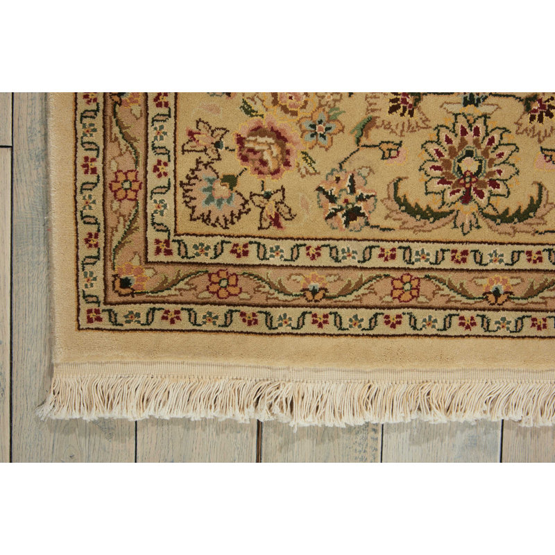 Tapis beige fait à la main Bilbrey, Rectangle 7 pi 9 po x 9 pi 9 po