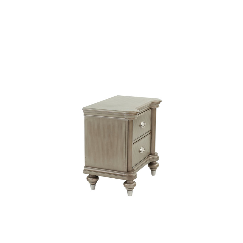 Table de chevet en bois de couleur champagne, 28 po x 18 po x 28 po, champagne décoratif attrayant, 28 x 18 x 28 h, élément