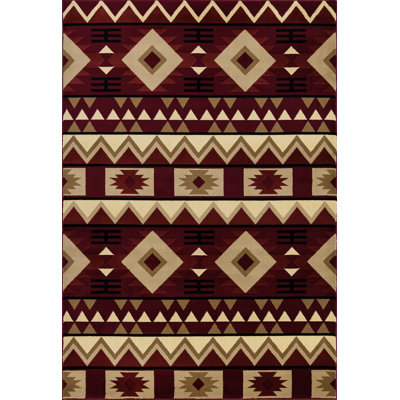 Tapis rouge / crème Paugh