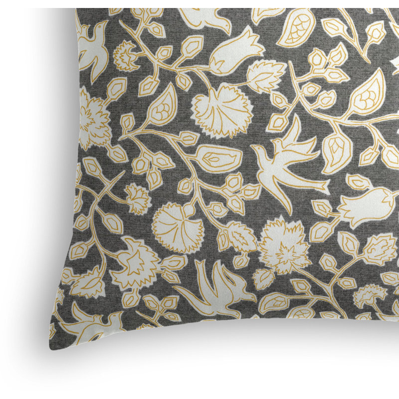 Xylia Pillow Cover & Insert, Graphite, 16" x 16", Square