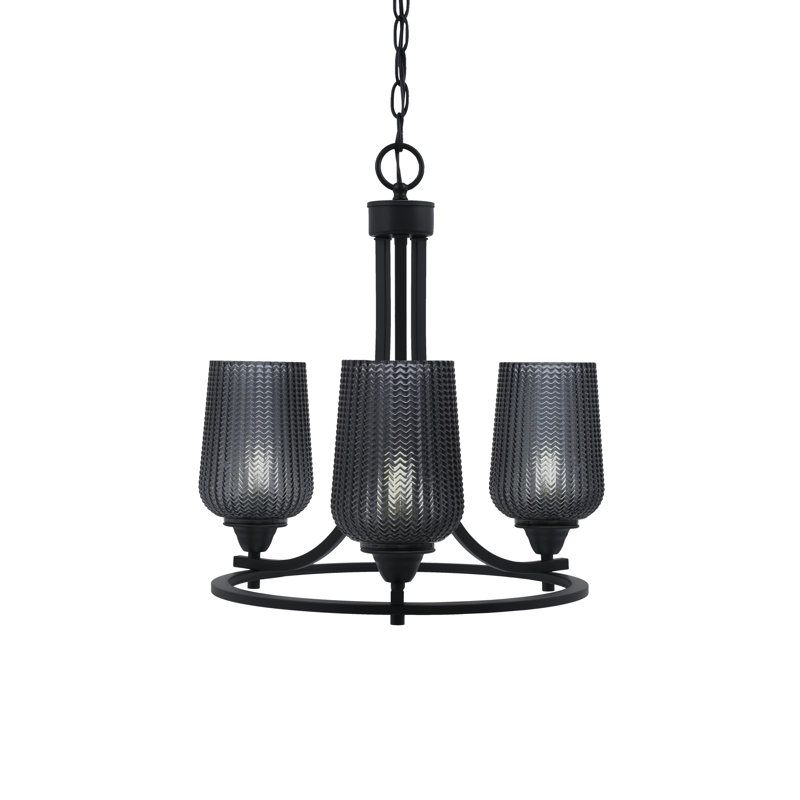 Paramount 3 Light Uplight Chandelier, Black