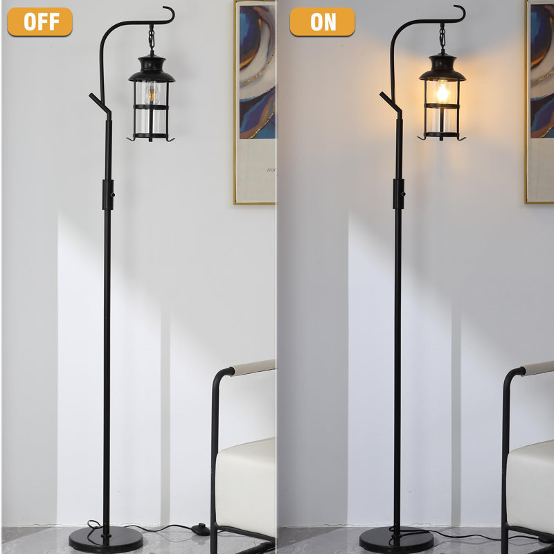 Rustic Farmhouse Floor Lamp, Black