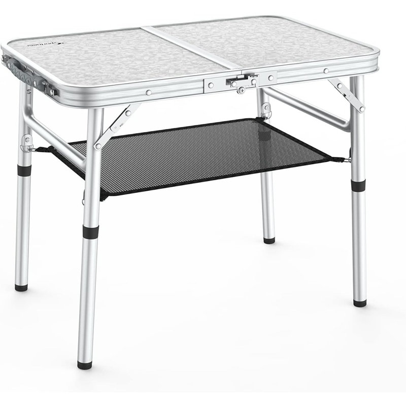 Camping Table: Adjustable Height Small Folding Table 2...