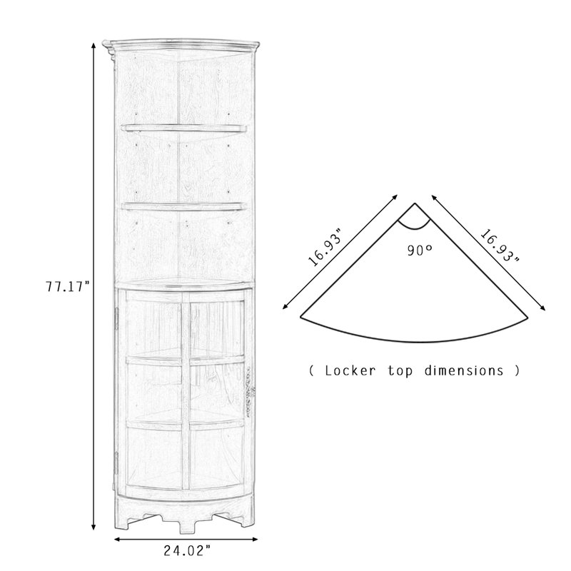 Armoire de coin Retro, 77.17, Brun noyer