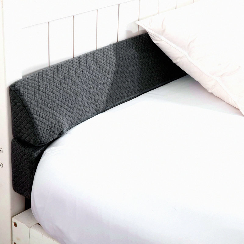 Headboard Gap Pillow Wedge - Queen Size Bed Filler - Foldable Foam Mattress Gap Filler - Grey Bed Wedge - Headboard Pillow Wedge