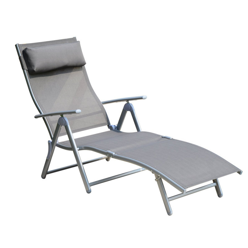 137cm Long Reclining Single Chaise, Grey
