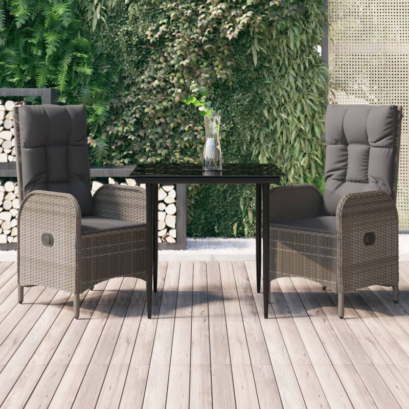 Ensemble repas d'extérieur Takeisha, Gris, 2, H 29,1 po x l 31,5 po x L 31,5 po