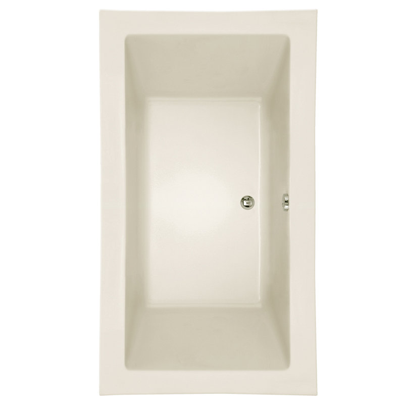 Baignoire encastrée en acrylique 74 po x 42 po Designer, Biscuit, Chrome poli