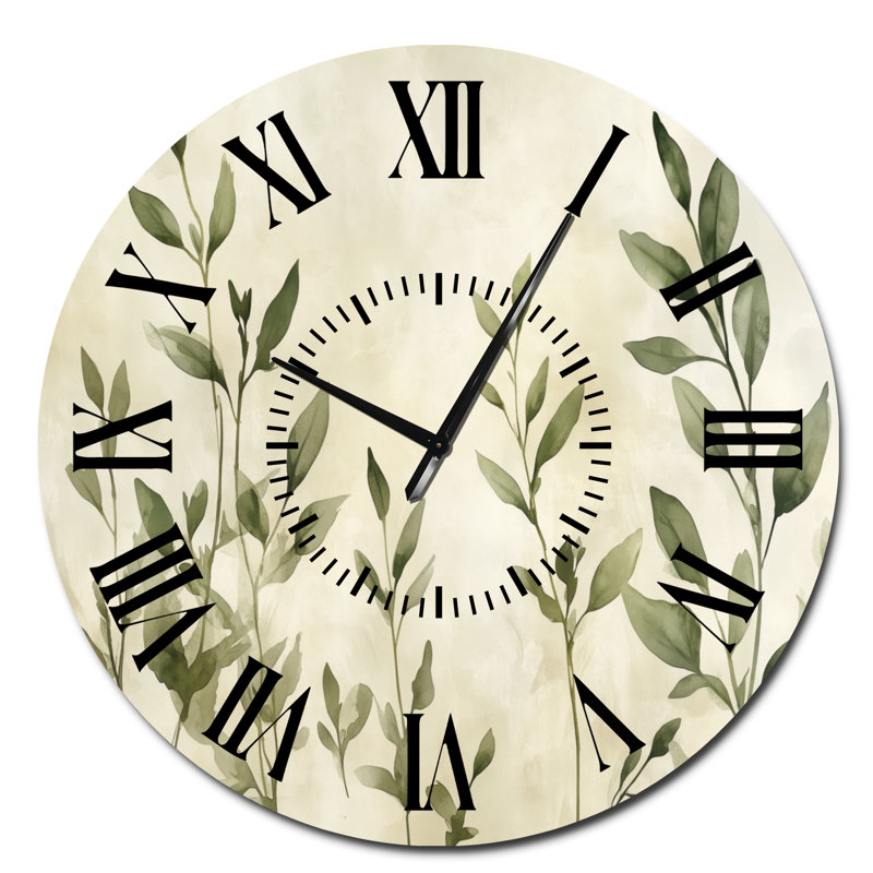 Thyme Botanical - Kitchen Metal Wall Clock, Oversized