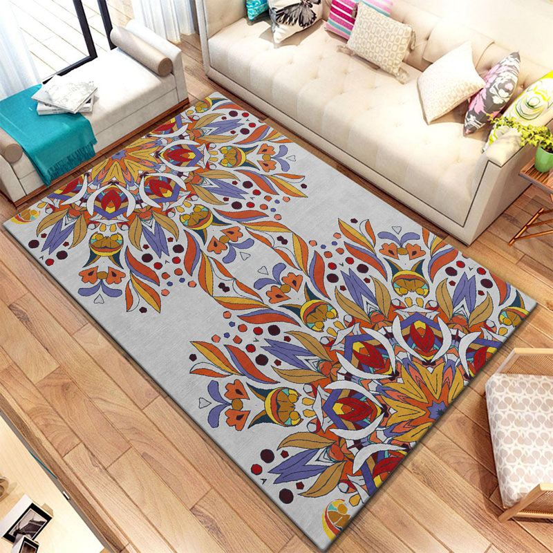 Luxurious Woven Carpet, 5.9 x 9.2 ft, 100% Polyester, Non-Slip Felt Dot Underside | Raschel Knitting, Pile Height: 0.4 in, Total Thickness: 0.4 in | Machine Washable, Elegant Design for Living Room & Bedroom