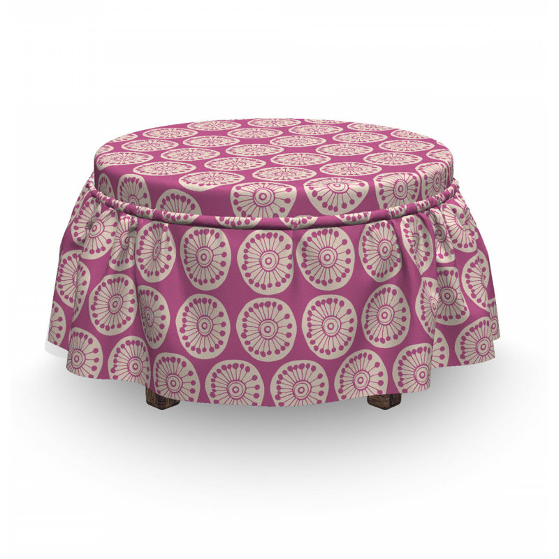 Housse pour repose-pieds circulaire et taches doodle