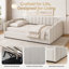 Lit de jour rembourré en lin avec rangement spacieux sous le lit, structure double en bois massif durable-2140336687