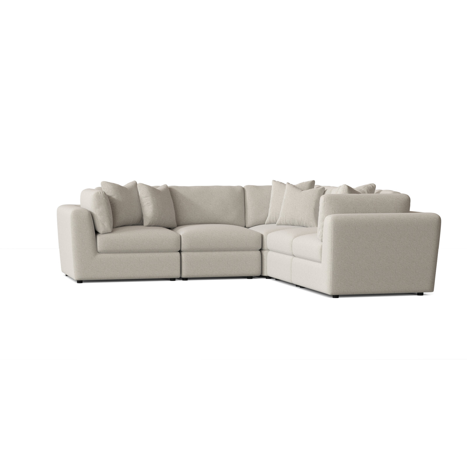 Oasis Upholstered L-Sectional, Cream Linen 1429-002