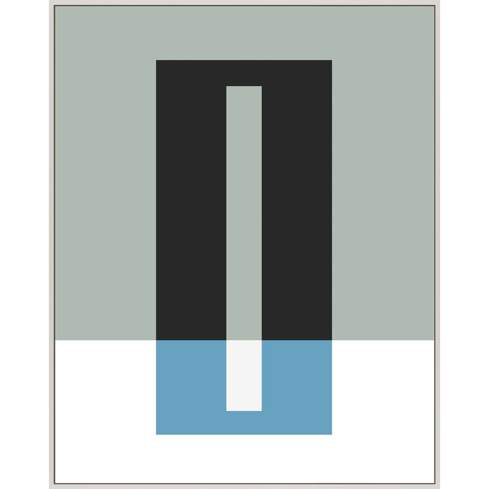 Alejandro "Bit of Blue" Print by Jacques Pilon, White Framed Canvas, 25" H x 20" W