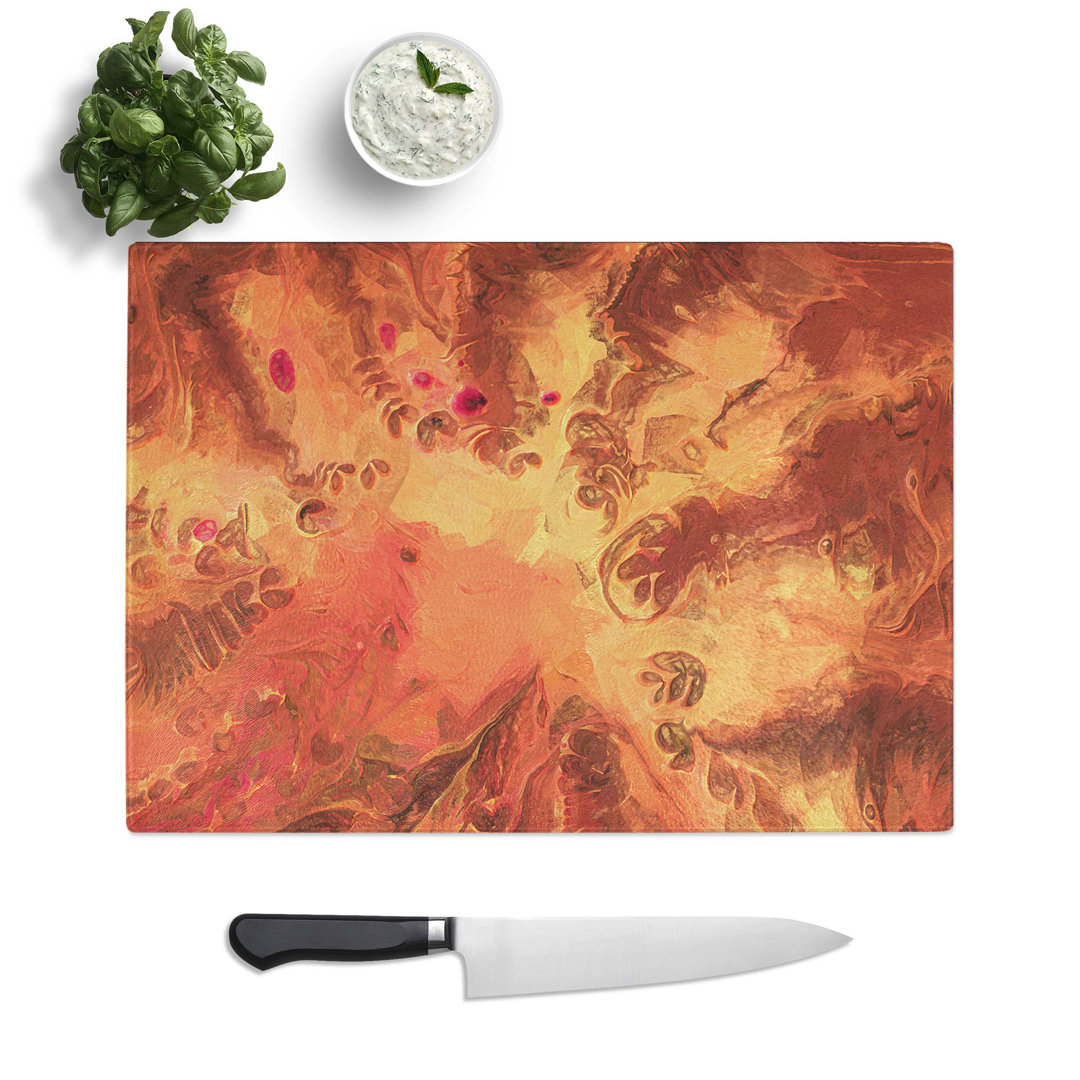 Tempered Glass What in the World in Abstract Chopping Board
