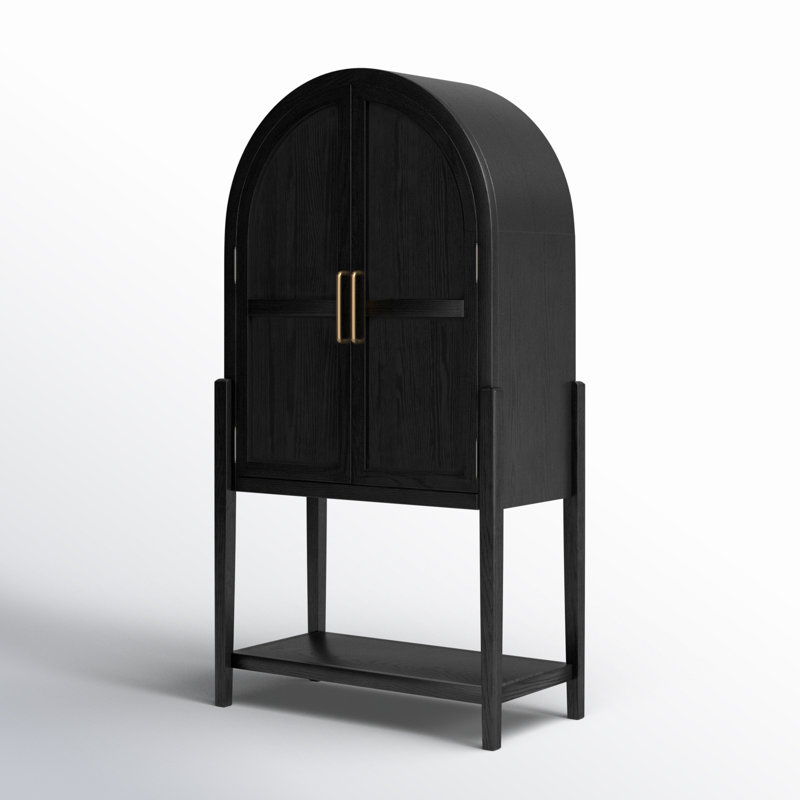 Tolle Oak Solid Armoire, Drifted Matte Black