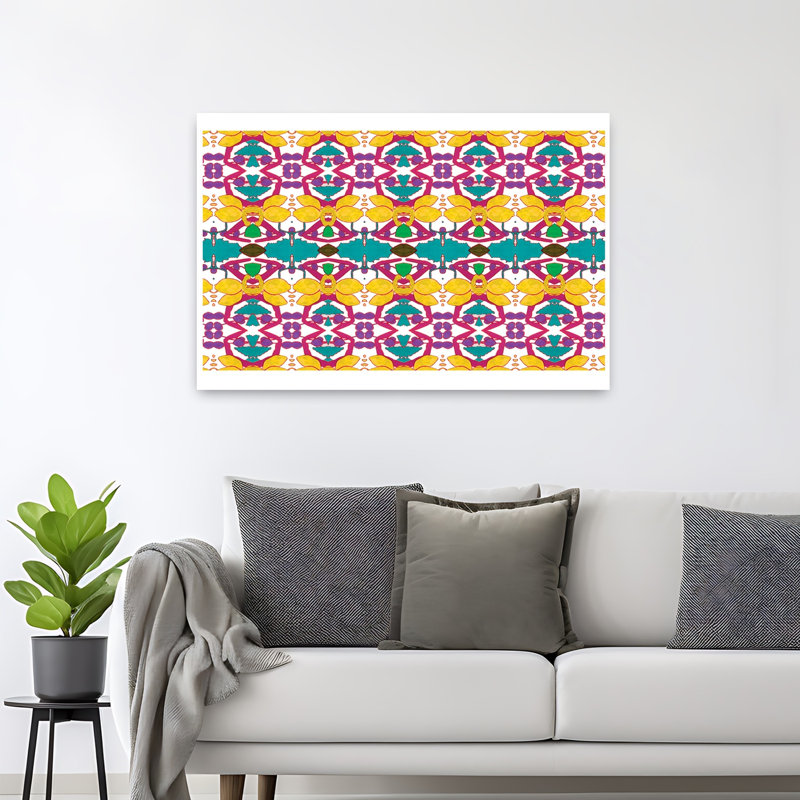 Art contemporain abstrait géométrique, H 32 po x l 48 po