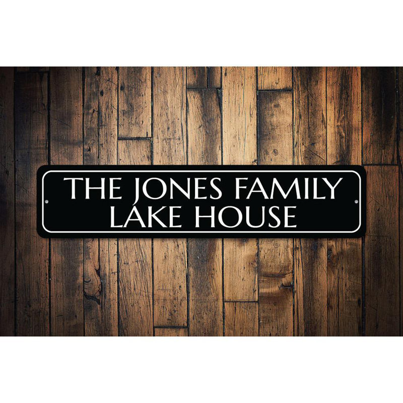 Plaque de nom de famille Lake House, H 4 po x l 18 po x P 0,04 po