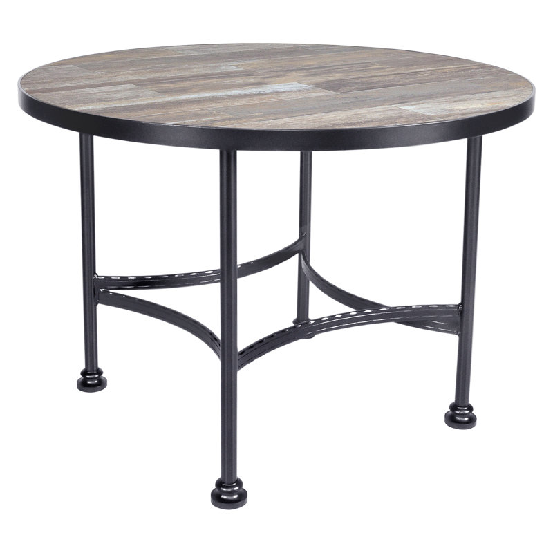 Classico Outdoor Round Dining Table, 42" W x 42" L x 29.75" H, Canyon Taupe, Graphite