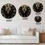 Feuilles tropicales noires et dorées IV - horloge murale moderne-60329311