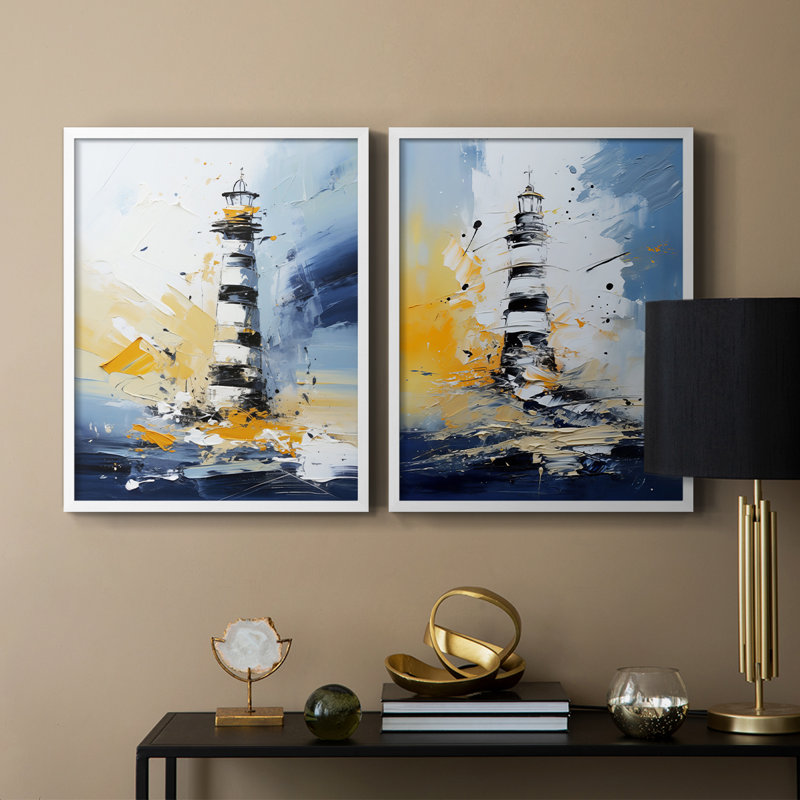 Série NAUTICAL Dxxxxx - Impression encadrée de qualité supérieure - prête à être accrochée - aucun clou requis, Blanc
