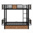 Twin XL Over Twin XL Metal Bunk Bed With MDF Board Guardrail And 2 Drawers-112787342