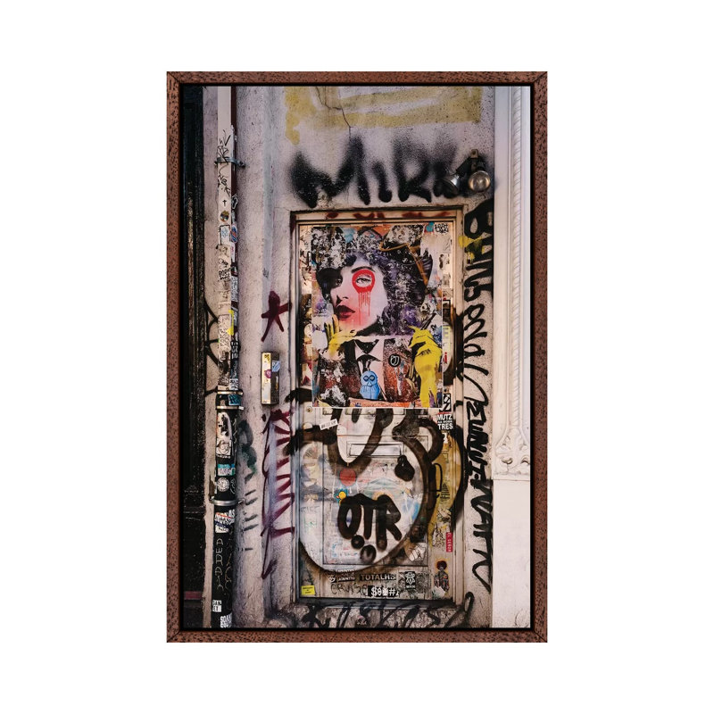 East Village Street II by Bethany Young - Print on Canvas, 66.04cm H x 45.72cm W x 3.81cm D, Classic Brown Wood Framed