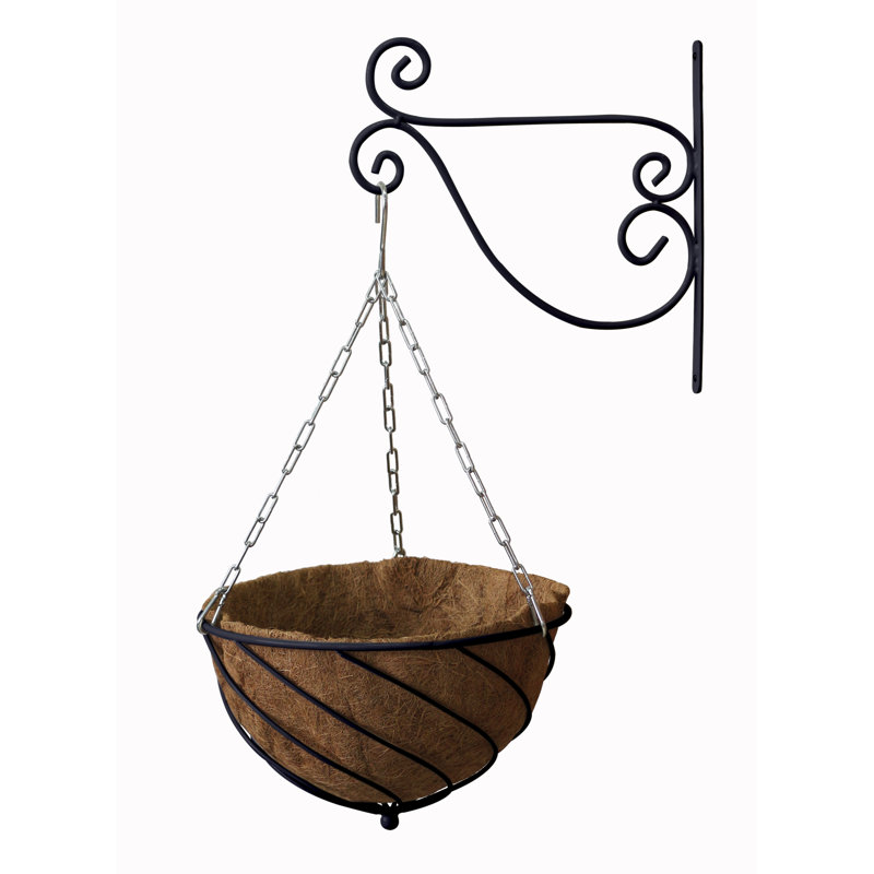 Panier à fleurs suspendu, Vin rouge, H 10,8 po x l 16,8 po x P 16,8 po