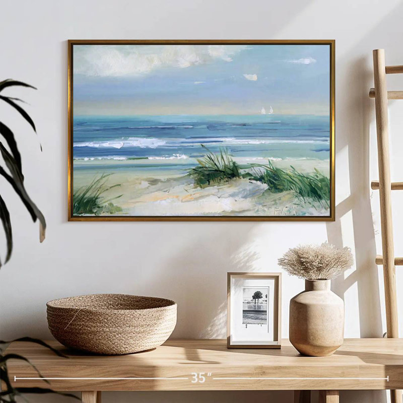Brises côtières, Cadre flottant doré, 25 po x 17 po