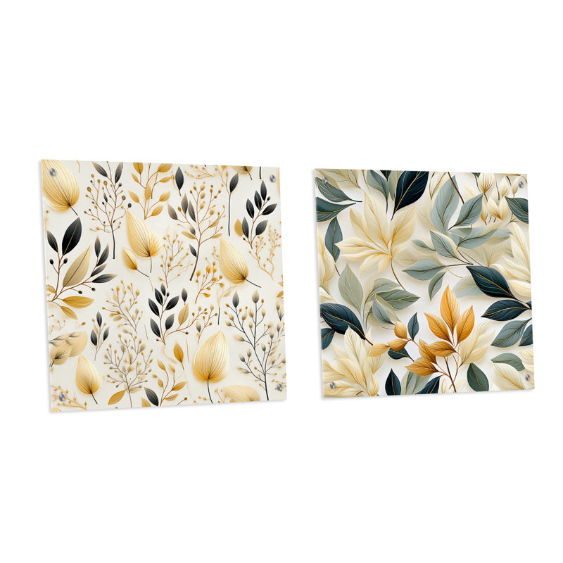 Tickhill - Ensemble de 2 plantes murales en acrylique, H 16 po x l 33 po
