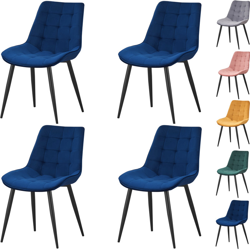 Upholstered Armless Dining Chair )set of 4), Navy