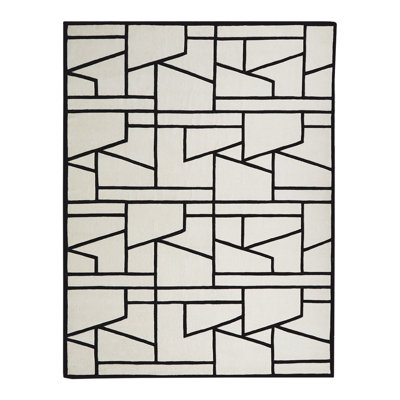 Tapis Zig Zag - ivoire / noir