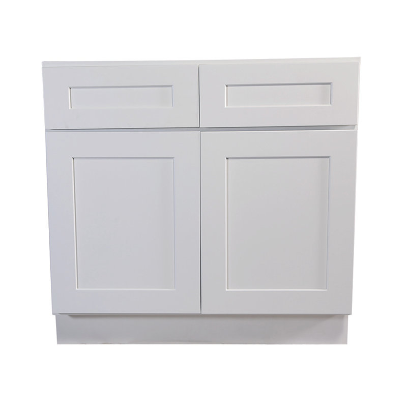Brookings White Shaker Style Base Kitchen Cabinet with Drawers
