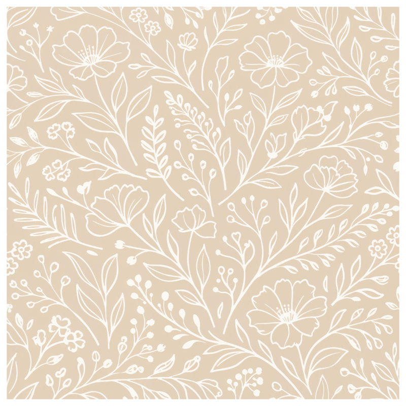 Rideaux de douche beige à motif floral très longs, 70in W x 72in H