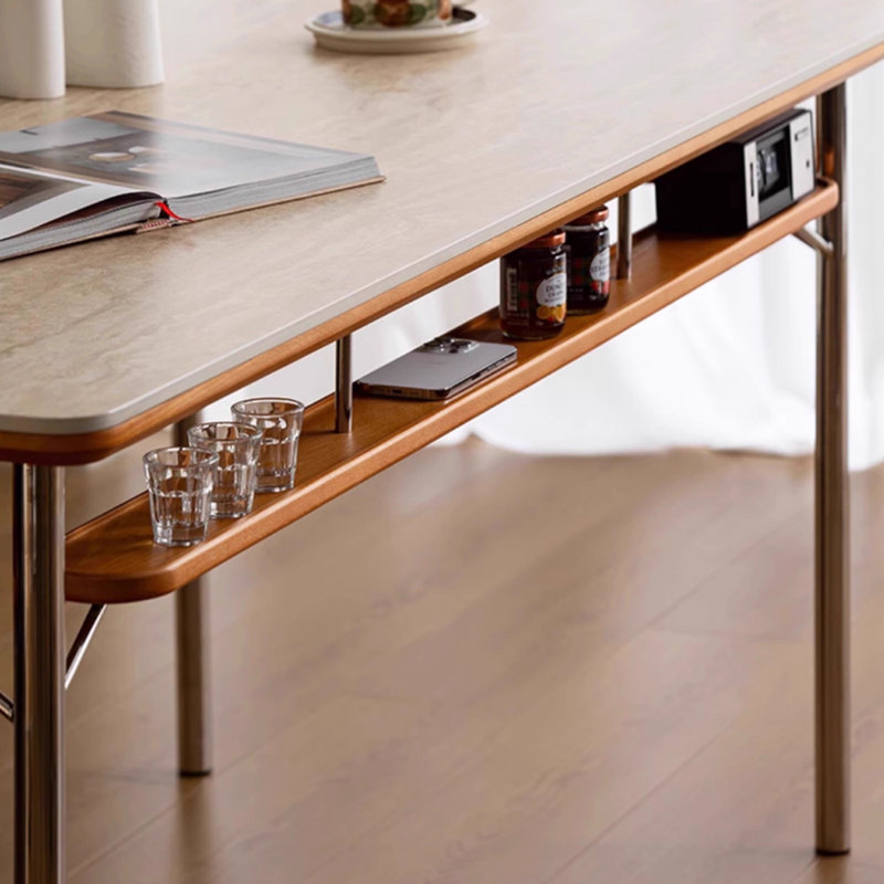 Table de salle à manger intégrée pratique et support de rangement, H 29,52 po x L 55,11 po x l 31,49 po